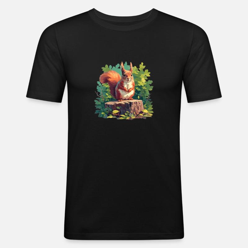Squirrel - Men's Slim Fit T-Shirt - black