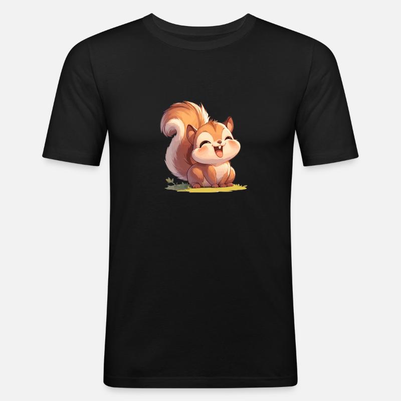 Eichhörnchen - Männer Slim Fit T-Shirt - Schwarz