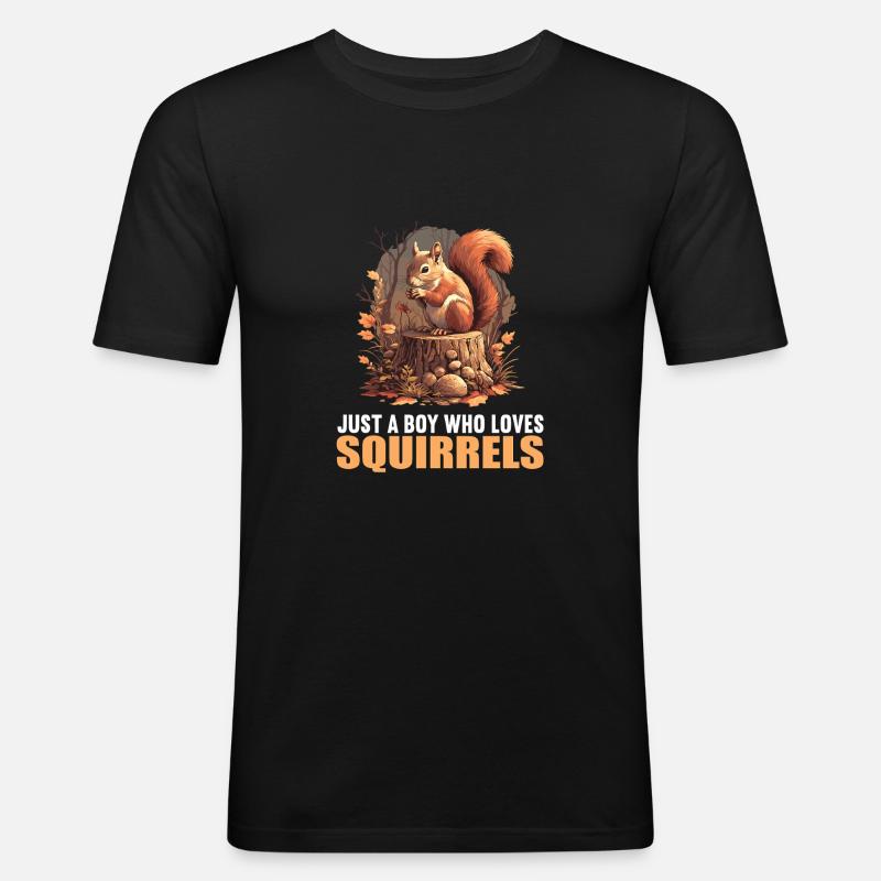 Squirrel - Men's Slim Fit T-Shirt - black