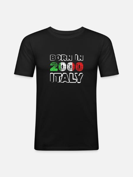 2000 - Männer Slim Fit T-Shirt - Schwarz