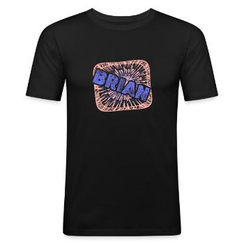 Collègue Brian - T-shirt près du corps Homme - noir - Devant - Nik (191cm)