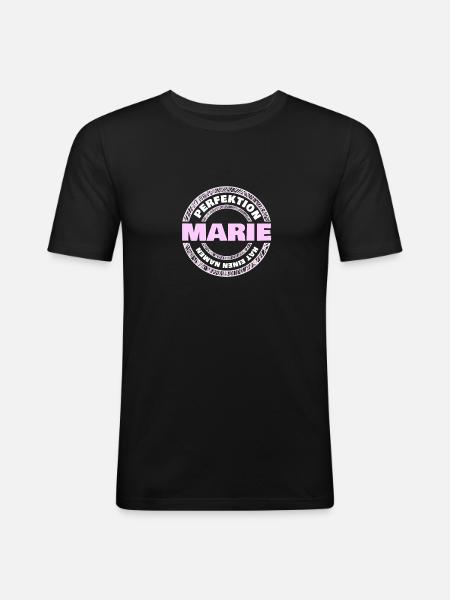 Perfektion Marie - Männer Slim Fit T-Shirt - Schwarz