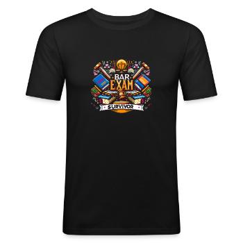Bar Exam Survivor 17 - Men's Slim Fit T-Shirt - black - Front - Nik (191cm)