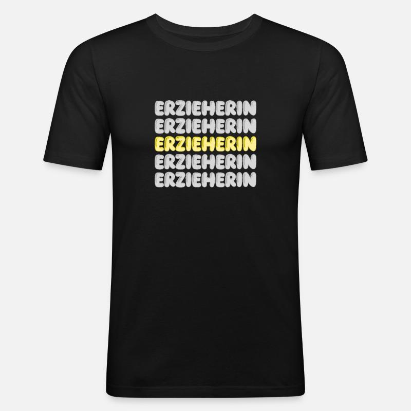 Kindergarten teacher as work - Men's Slim Fit T-Shirt - black