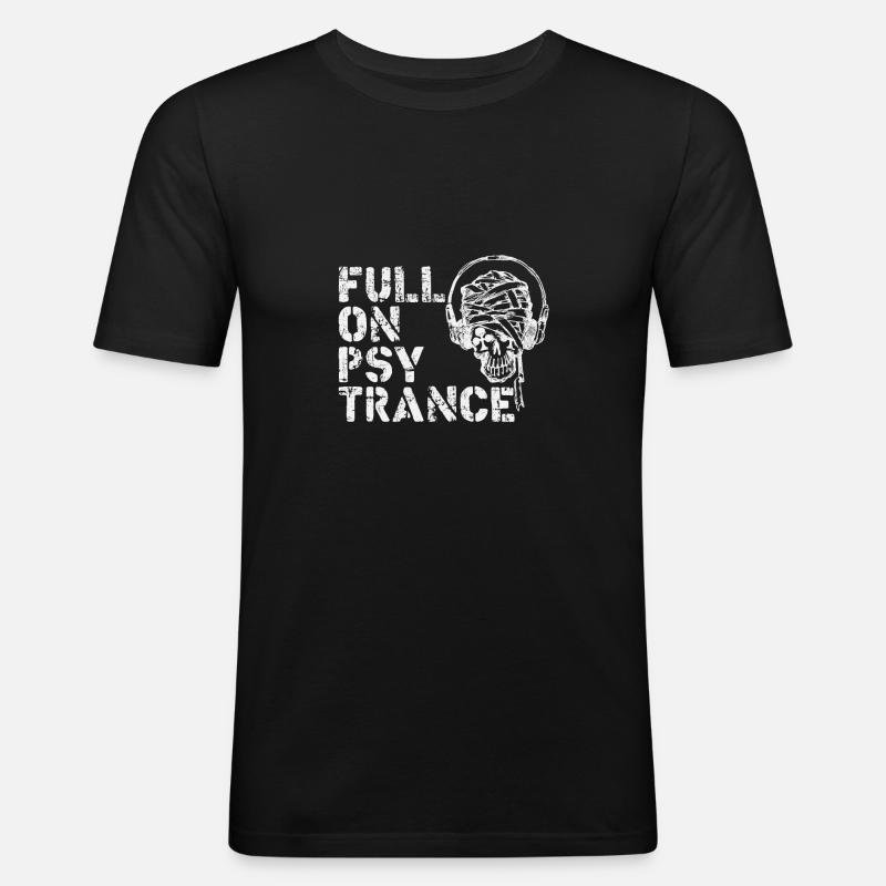 Psytrance - Männer Slim Fit T-Shirt - Schwarz