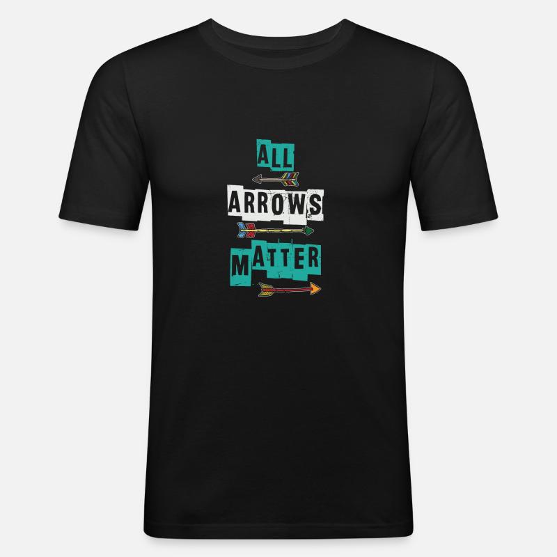 Pfeil - Männer Slim Fit T-Shirt - Schwarz