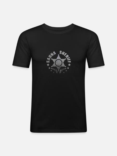 Sauna sheriff - Men's Slim Fit T-Shirt - black