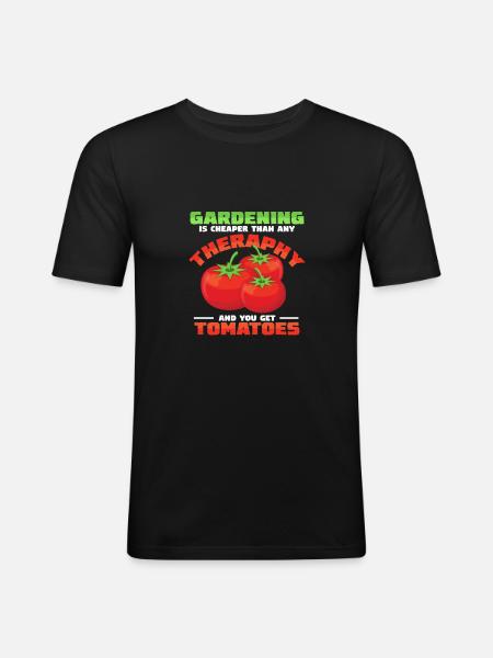 tomates - T-shirt près du corps Homme - noir