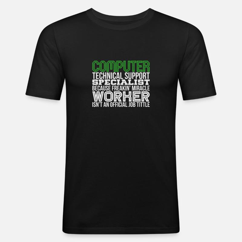Techniker ( IT ) - Männer Slim Fit T-Shirt - Schwarz