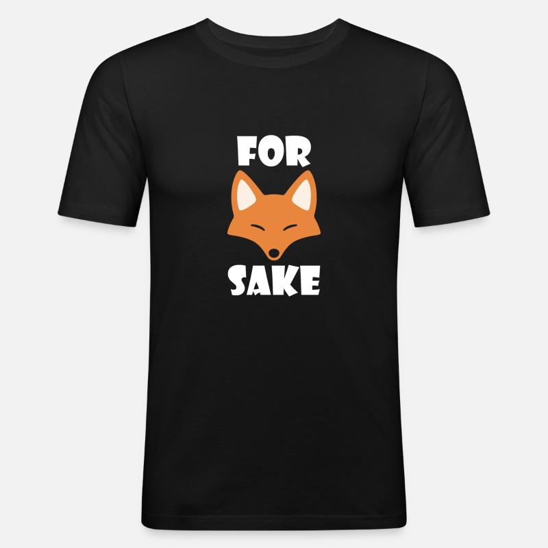 Fuchs lustig Spruch Spaß Geschenk - Männer Slim Fit T-Shirt - Schwarz