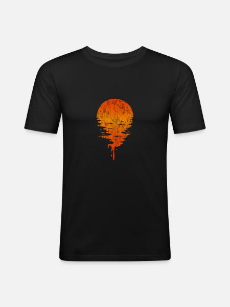 Sunset over the sea - Men's Slim Fit T-Shirt - black