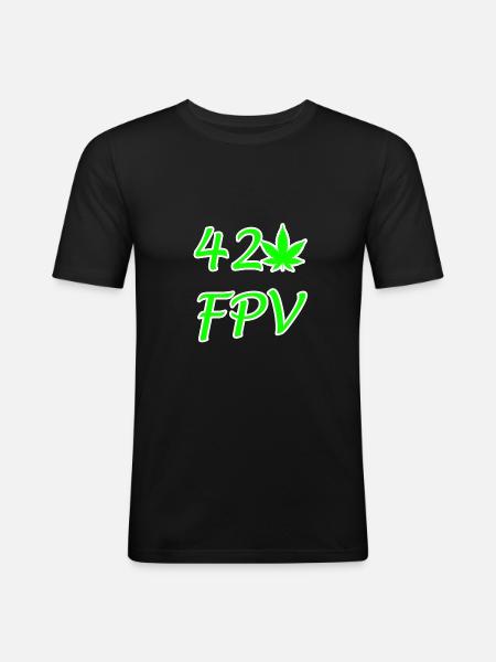 420 FPV - Männer Slim Fit T-Shirt - Schwarz