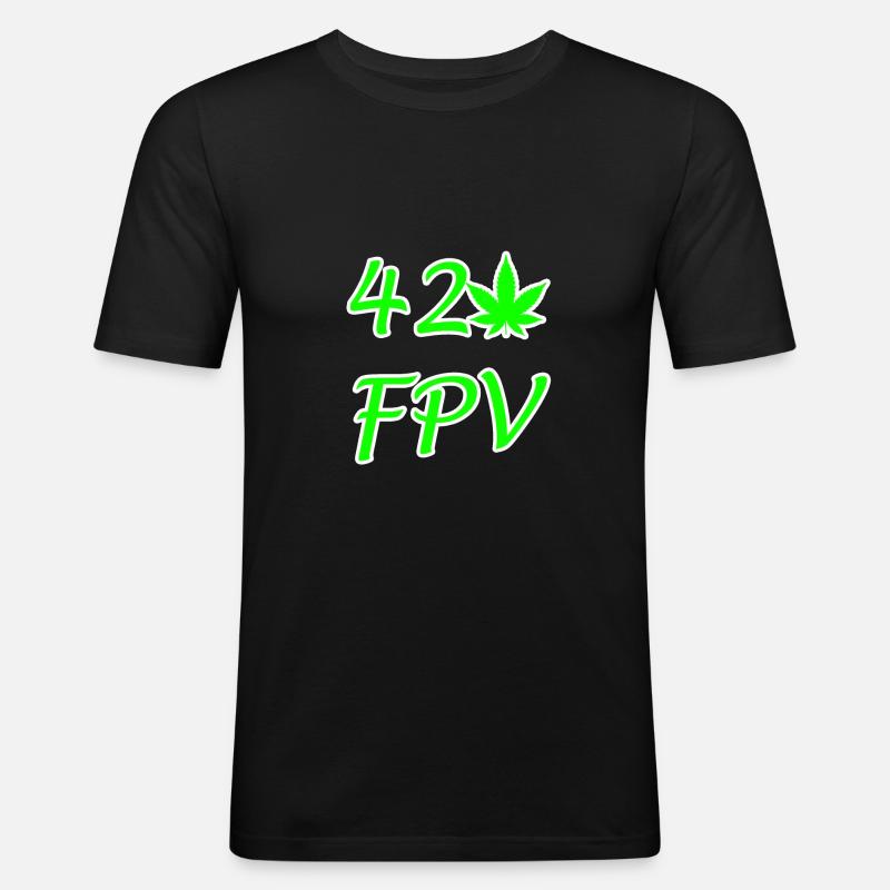 420 FPV - Männer Slim Fit T-Shirt - Schwarz