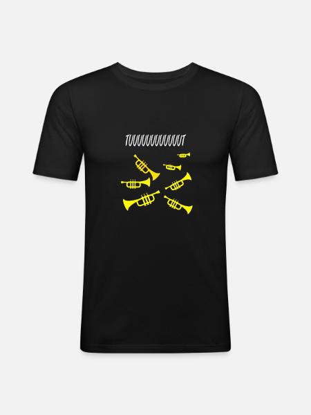 TROMPETTE - T-shirt près du corps Homme - noir