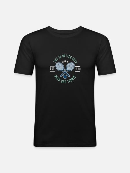 tennis - Men's Slim Fit T-Shirt - black
