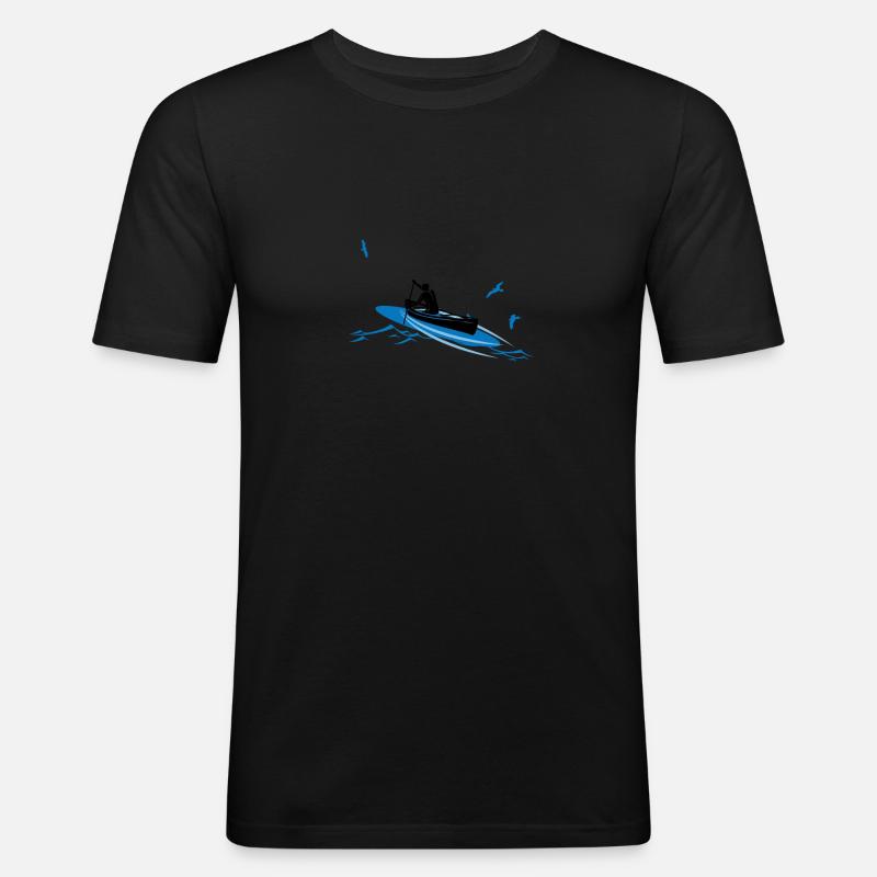 Kajak - Männer Slim Fit T-Shirt - Schwarz