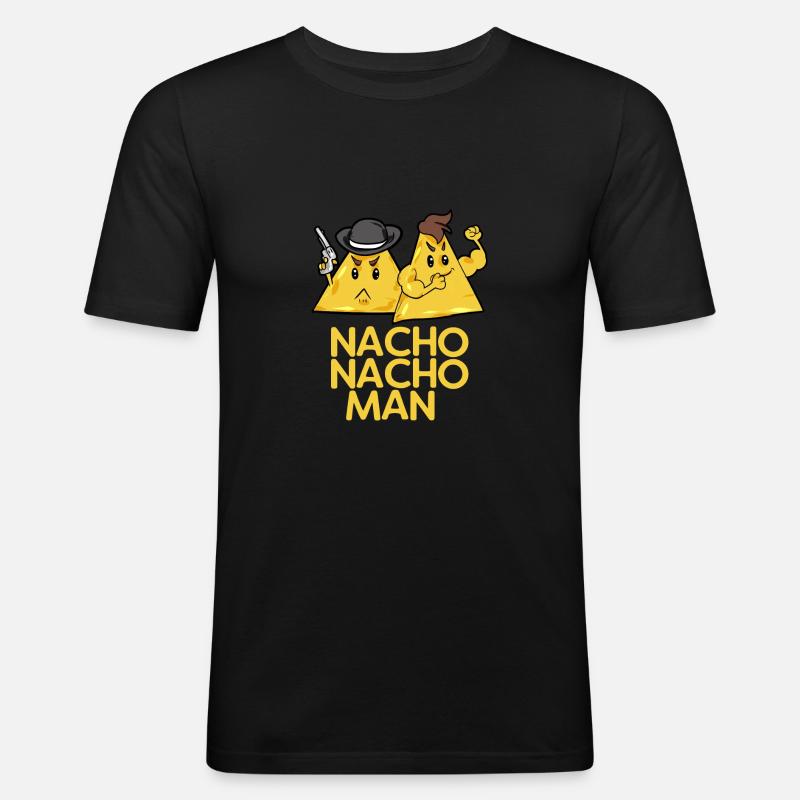 nacho nacho man - Männer Slim Fit T-Shirt - Schwarz