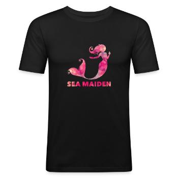Sirène sirène - T-shirt près du corps Homme - noir - Devant - Nik (191cm)