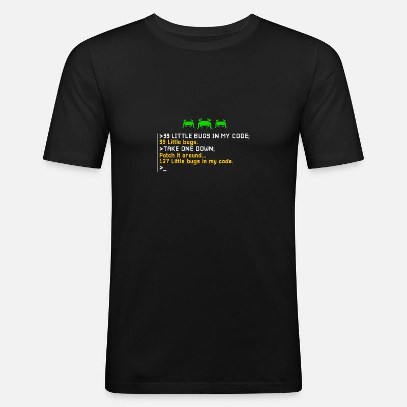 Programmer 99 Little Bugs Programming - Männer Slim Fit T-Shirt - Schwarz