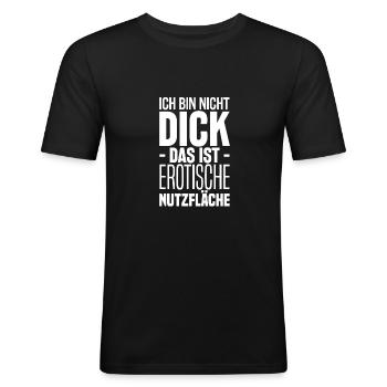 Nicht dick erotische Nutzfläche Geburtstags Bauch - Männer Slim Fit T-Shirt - Schwarz - Vorne - Nik (191cm)