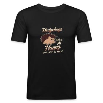 hérisson - T-shirt près du corps Homme - noir - Devant - Nik (191cm)