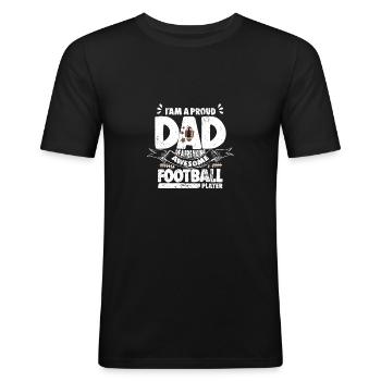 American Football - Männer Slim Fit T-Shirt - Schwarz - Vorne - Nik (191cm)