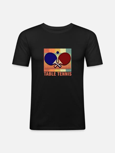 table tennis - Men's Slim Fit T-Shirt - black