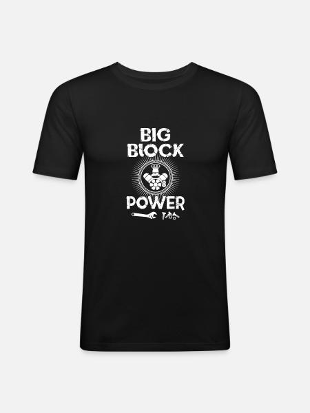 Big Block Power - Men's Slim Fit T-Shirt - black