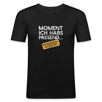 Rentner Kleingeld Kasse Supermarkt Geschenk. - Männer Slim Fit T-Shirt - Schwarz - Vorne - Nik (191cm)