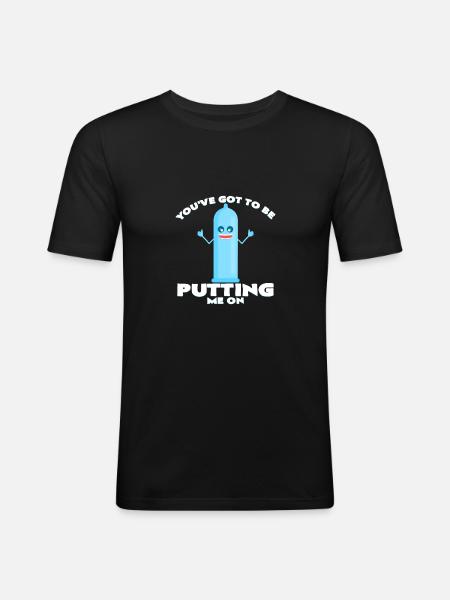 condom - Men's Slim Fit T-Shirt - black