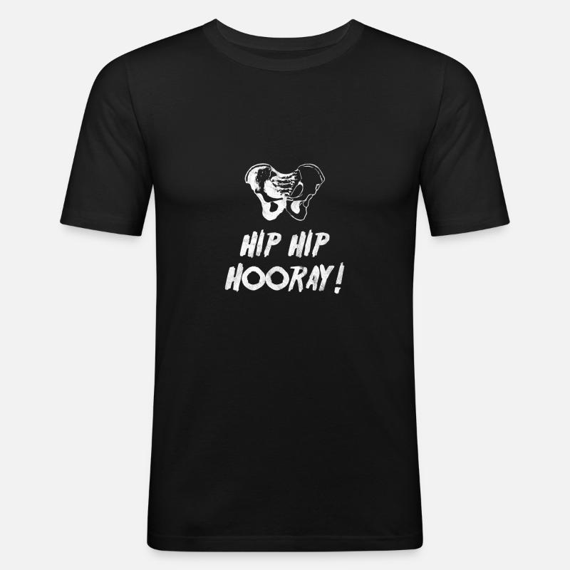 Hip Hip Hooray - Männer Slim Fit T-Shirt - Schwarz