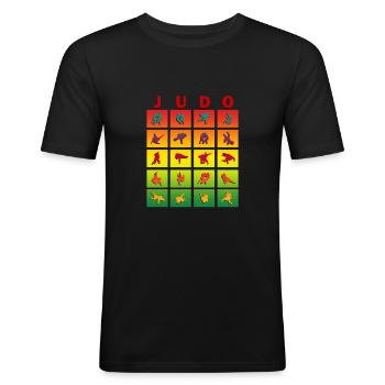 Judo Judoka Kämpfer Geschenk Geburtstag Kämpfer - Männer Slim Fit T-Shirt - Schwarz - Vorne - Nik (191cm)