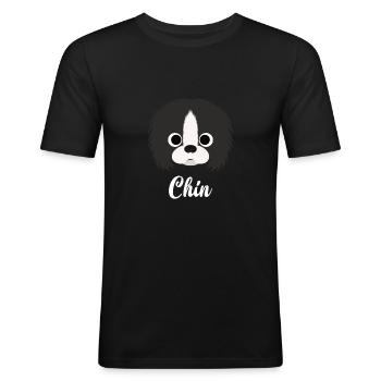 Chin - Japanese Chin - Men's Slim Fit T-Shirt - black - Front - Nik (191cm)