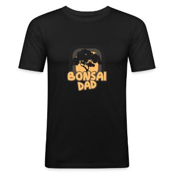 Bonsai Natur Japan Papa Buddhismus Geschenk - Männer Slim Fit T-Shirt - Schwarz - Vorne - Nik (191cm)