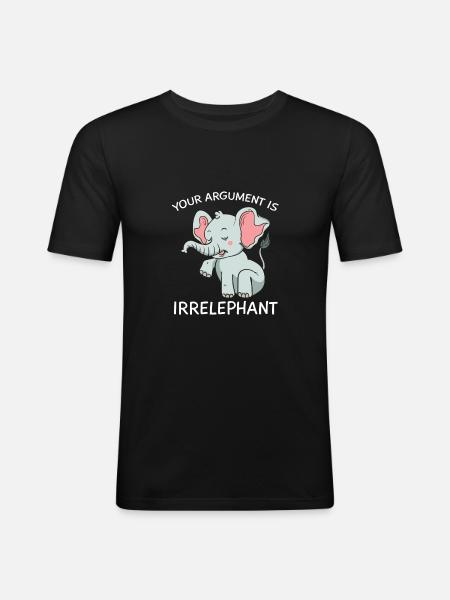 Elephant - Irrelephant Funny gift - Men's Slim Fit T-Shirt - black