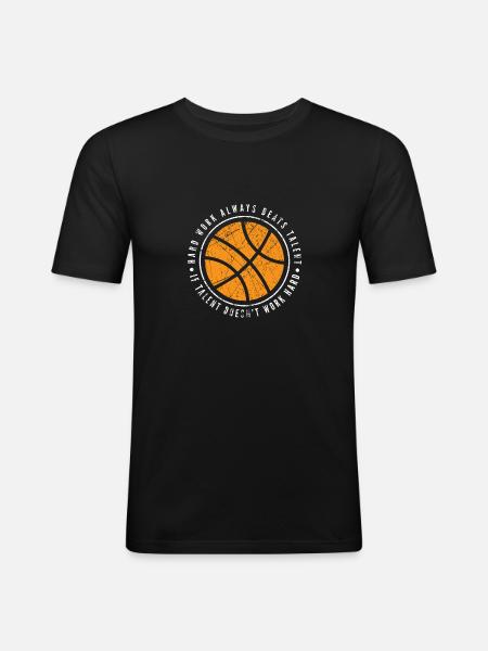 Basketball - Männer Slim Fit T-Shirt - Schwarz