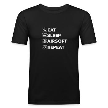 Airsoft - T-shirt près du corps Homme - noir - Devant - Nik (191cm)