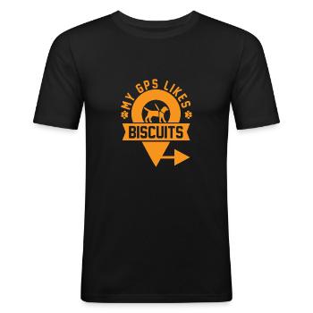 Aveugle Cadeau Drôle Aveuglement Visuel - T-shirt près du corps Homme - noir - Devant - Nik (191cm)