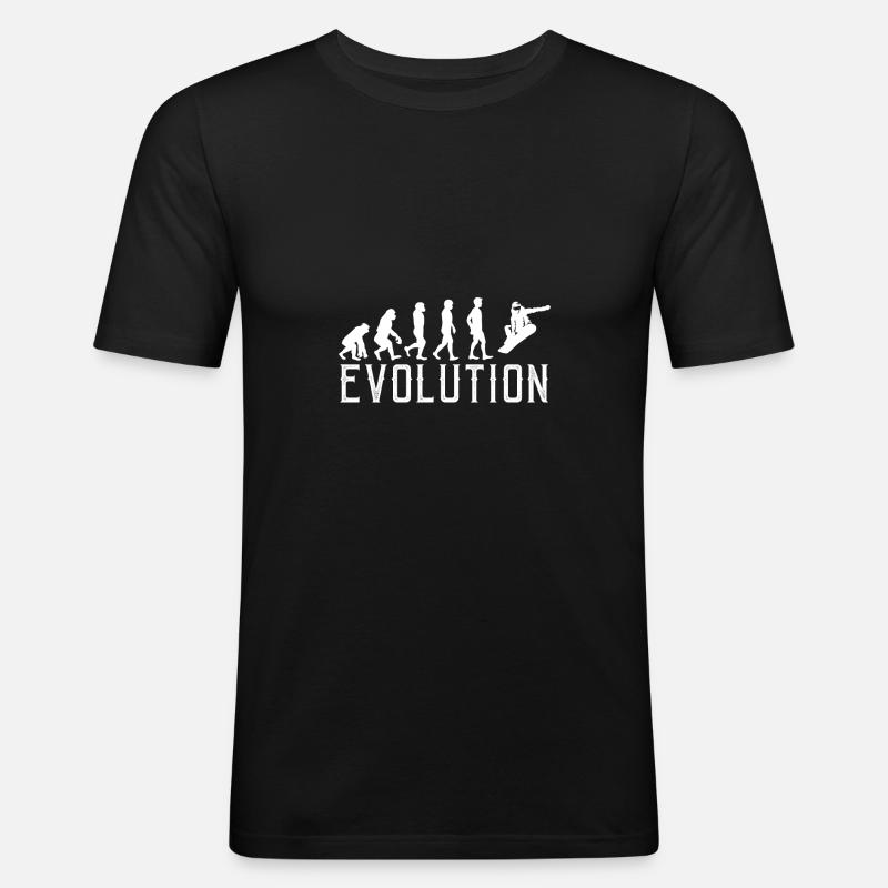 Snowboard Evolution Funny Snowboarding - Men's Slim Fit T-Shirt - black