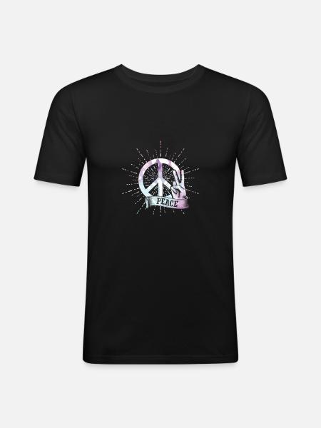 peace - Men's Slim Fit T-Shirt - black
