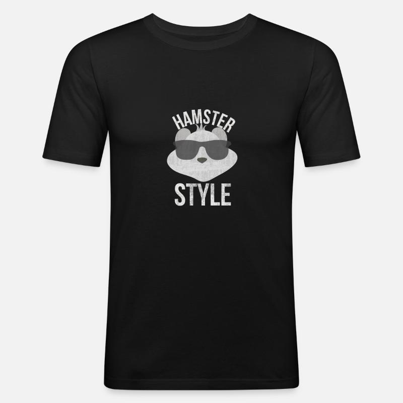 Hamster - Männer Slim Fit T-Shirt - Schwarz