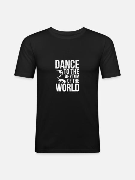 danse - T-shirt près du corps Homme - noir