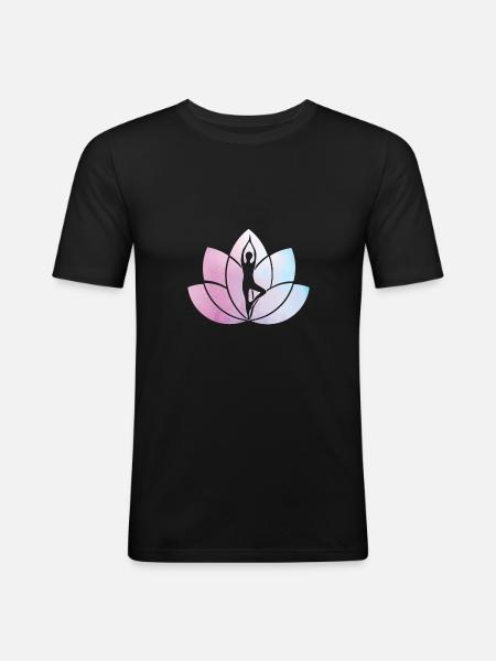 yoga - T-shirt près du corps Homme - noir