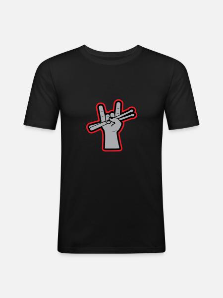 Concert de batterie - T-shirt près du corps Homme - noir