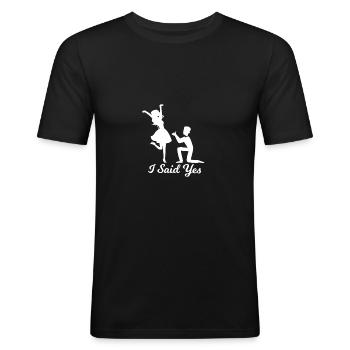 wedding - Men's Slim Fit T-Shirt - black - Front - Nik (191cm)