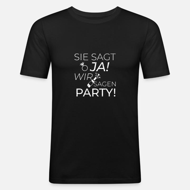 Hochzeit - Männer Slim Fit T-Shirt - Schwarz