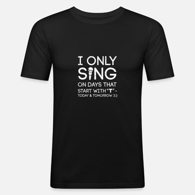 Singen - Männer Slim Fit T-Shirt - Schwarz