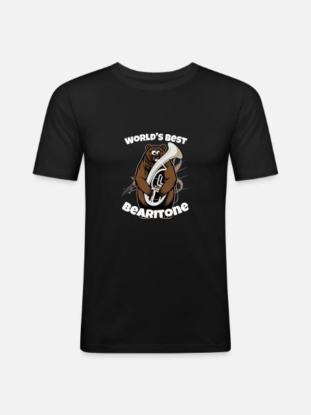 Lustiger Euphonium-Baritonentwurf Blaskapelle - Männer Slim Fit T-Shirt - Schwarz