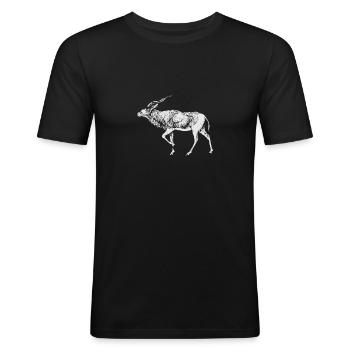 Bronntanas Ainmhithe Addax - Men's Slim Fit T-Shirt - black - Front - Nik (191cm)