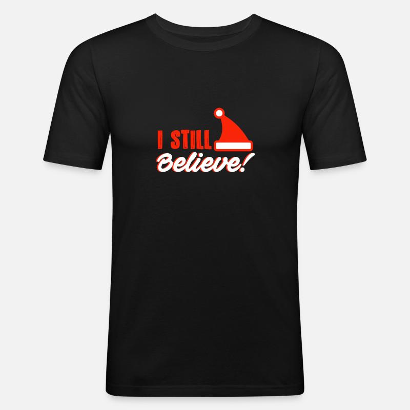 Weihnachtsmann - Männer Slim Fit T-Shirt - Schwarz